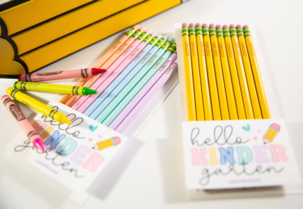 Personalized Pencil Set /Yellow-Pastel