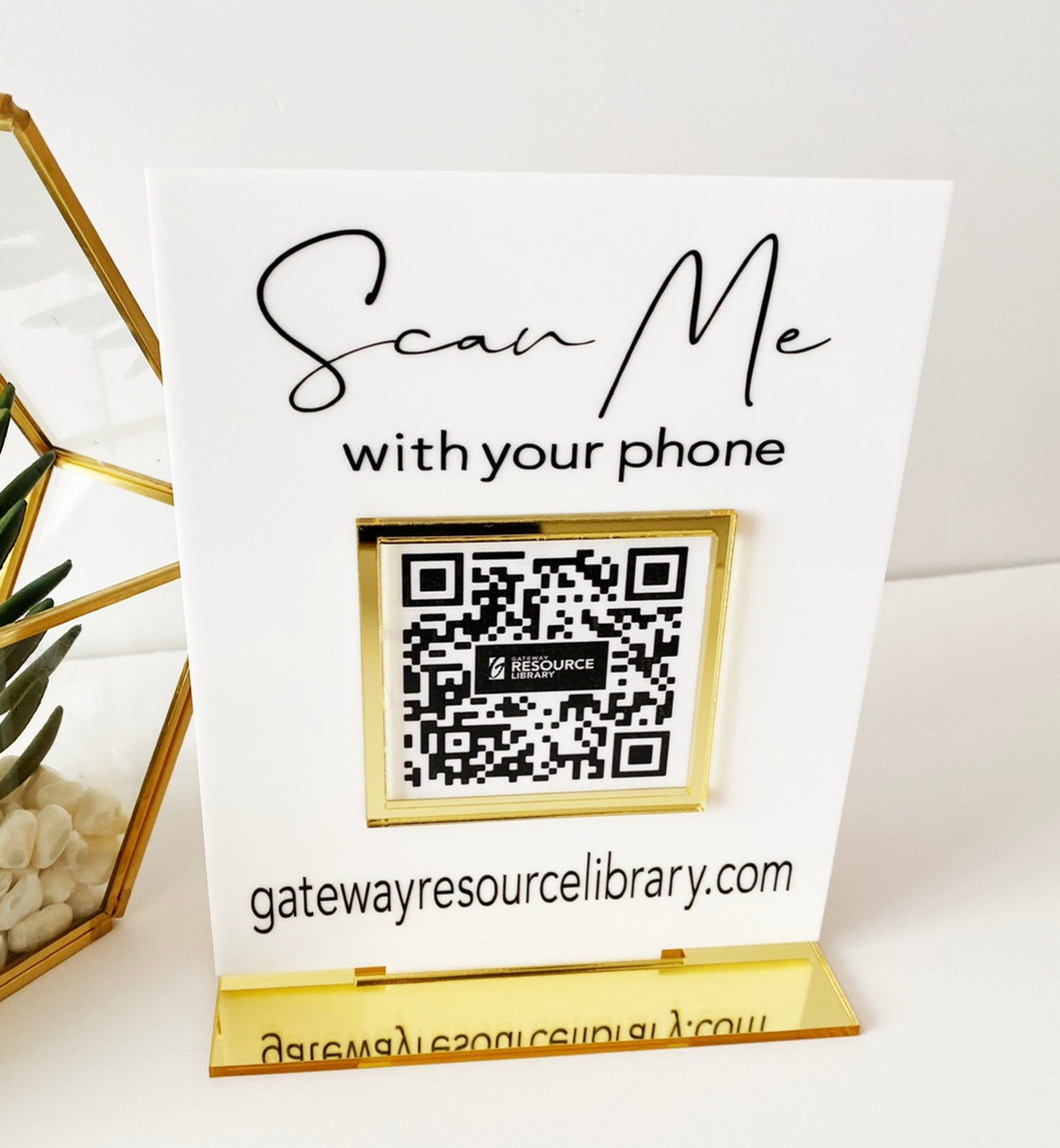 SCAN ME WITH YOUR PHONE -BUSINESS QR CODE DISPLAY