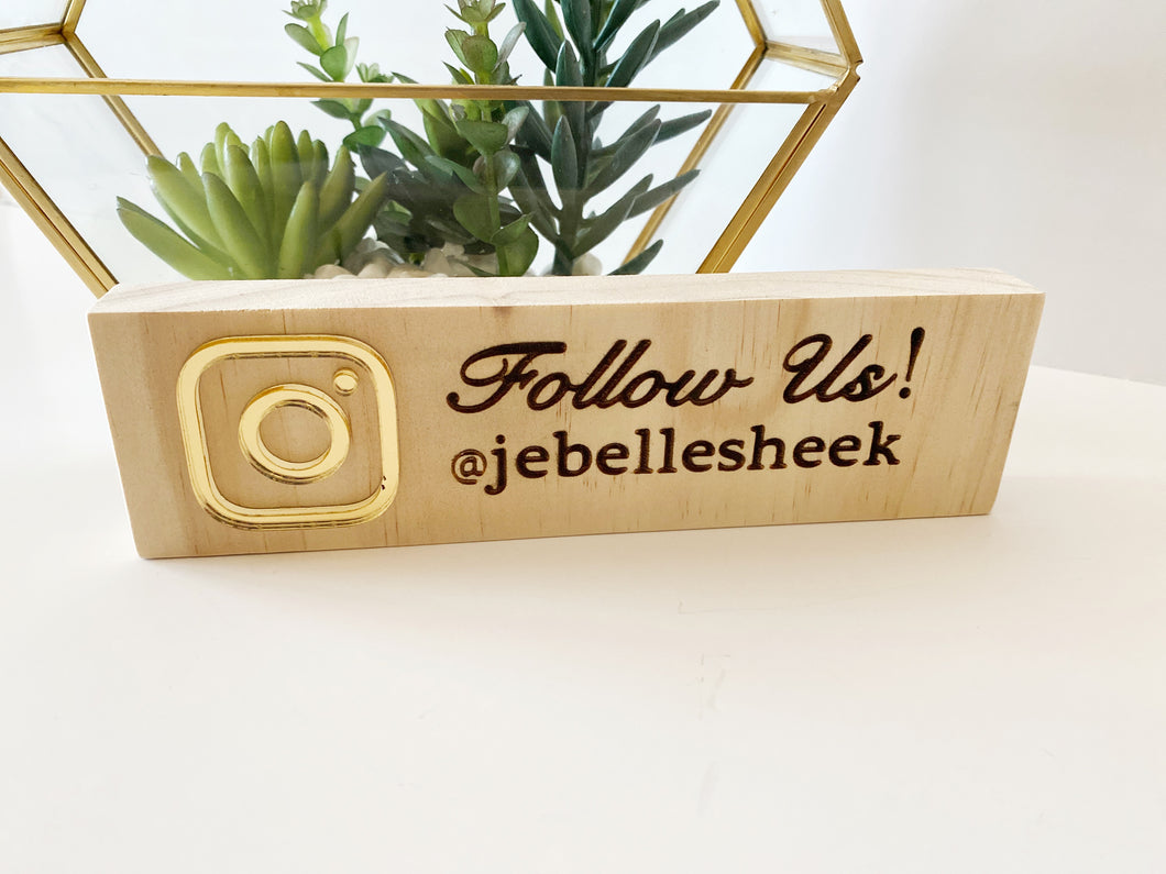 SOCIAL MEDIA WOOD SIGN